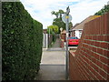 Footpath crosses Gloucester Avenue