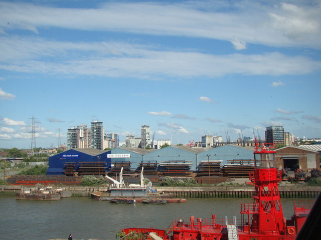 Towerblocks at Royal Victoria Dock viewed from the lighthouse