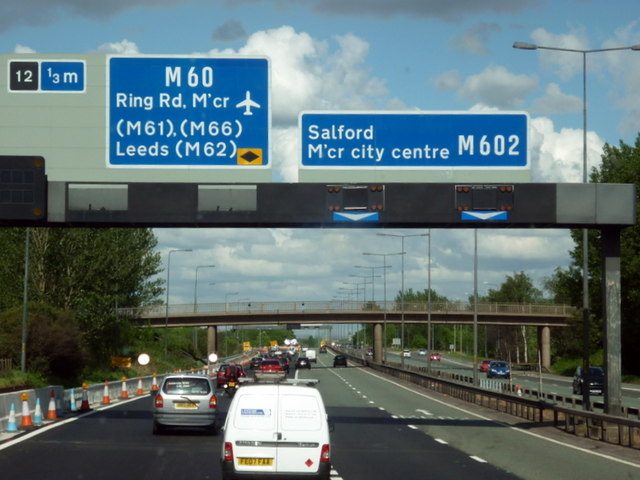 Approaching junction 12 on the M62 east... © Ian S cc-by-sa/2.0 ...