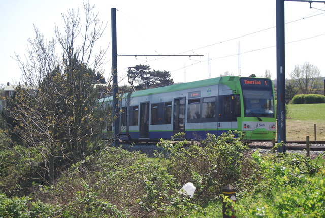 Tramlink tram, South Norwood Country Park