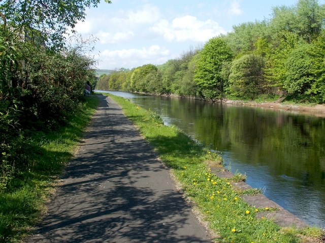 Cycle route beside the River Leven