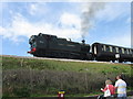 Steam train adjacent Goodrington Beach