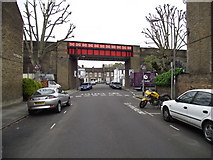 TQ2475 : District line railway bridge, Esmond Street by Anthony Vosper