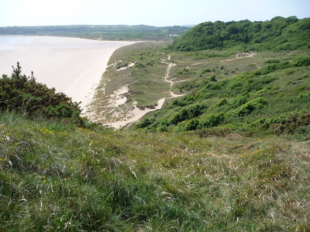 Nicholaston Burrows, dunes backing... © Jeremy Bolwell :: Geograph ...