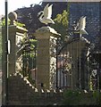 Swans and gateposts, Torre Abbey