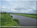 NY4257 : River Eden from southbound M6 by John Firth