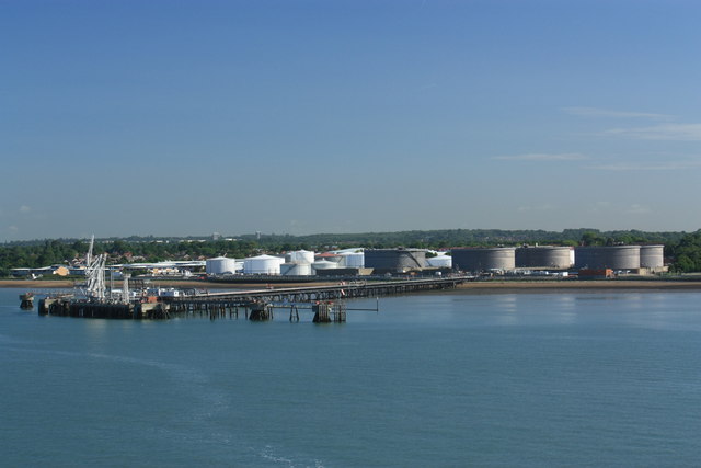 Fawley Refinery and Jetty from Southampton Water