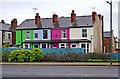 Brightly painted houses (1), Hyde Road, Blackpool