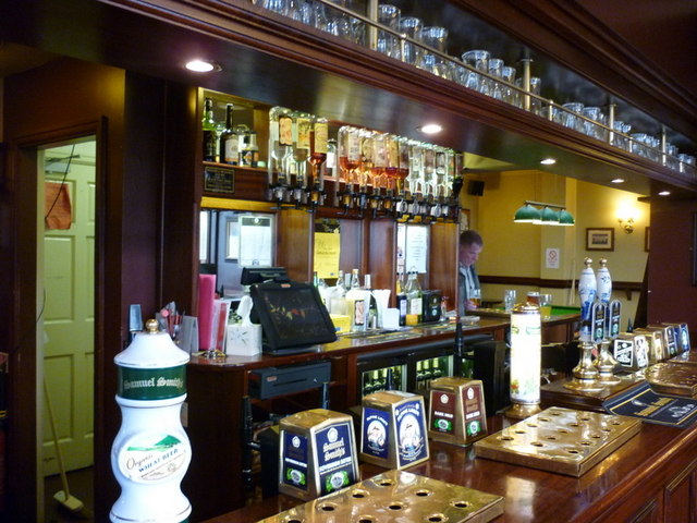 The bar of the Rugby Tavern, a Sam Smith's pub