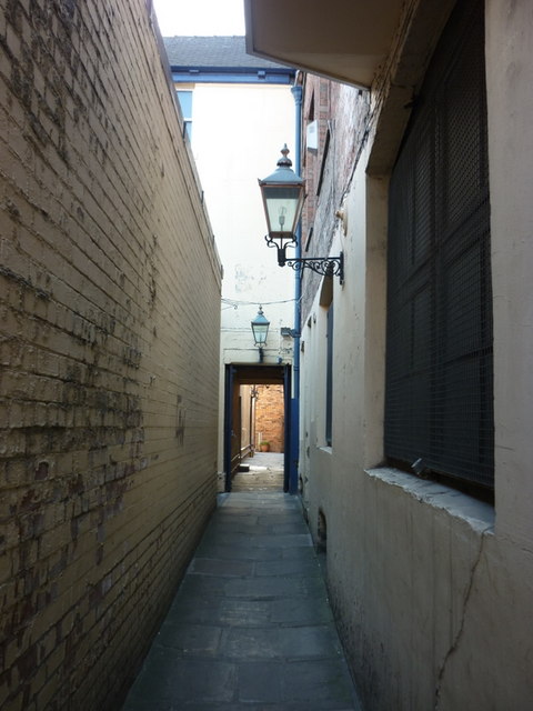 A passage leading to Ye Olde Blue Bell