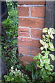 Benchmark on cottage outbuilding on Chalk Hill