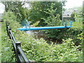 Blue pipe across the river, Pontnewynydd