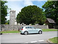 The church tower at St Nicholas village church