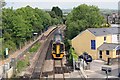 Arriving train Hendre Road crossing Pencoed