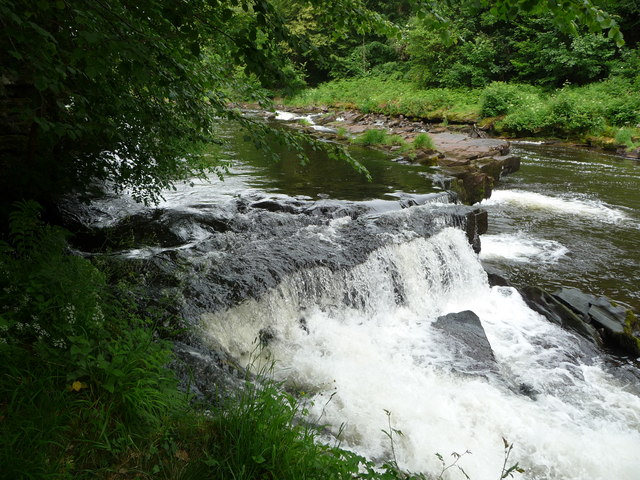 Waterfall on the River Usk near... © Jeremy Bolwell cc-by-sa/2.0 ...