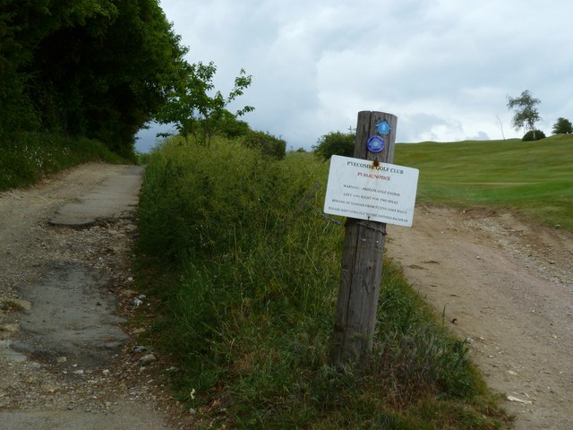 Golf warning on the South Downs Way National Trail