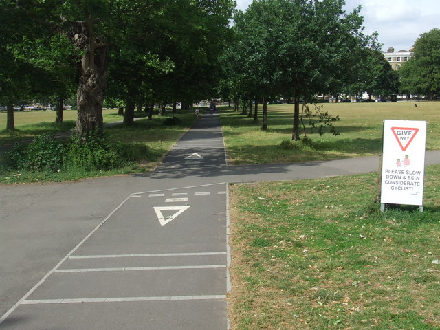 Cycle path on Clapham Common