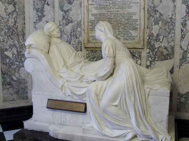 The consumptive Earl of Belfast being mourned by his mother the Marchioness of Donegall