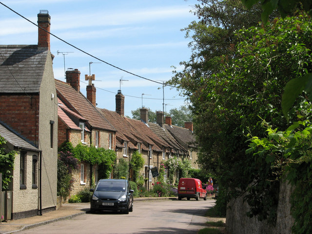 Sudborough: main street and postman