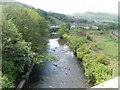 River Rhondda upstream from Llwyncelyn Road, Porth