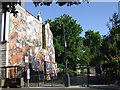 TQ3480 : Recreation ground entrance and mural, Shadwell by Malc McDonald