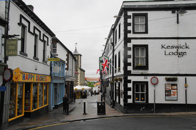 Main Street, Keswick on a wet morning