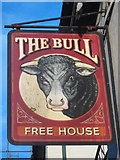 TQ9063 : The Bull, Pub Sign, Sittingbourne by David Anstiss