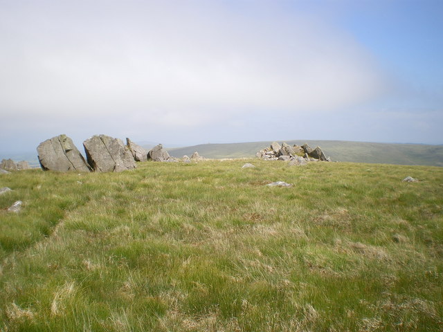 Scattered rock outcrops on the ridge east of Foel Feddau