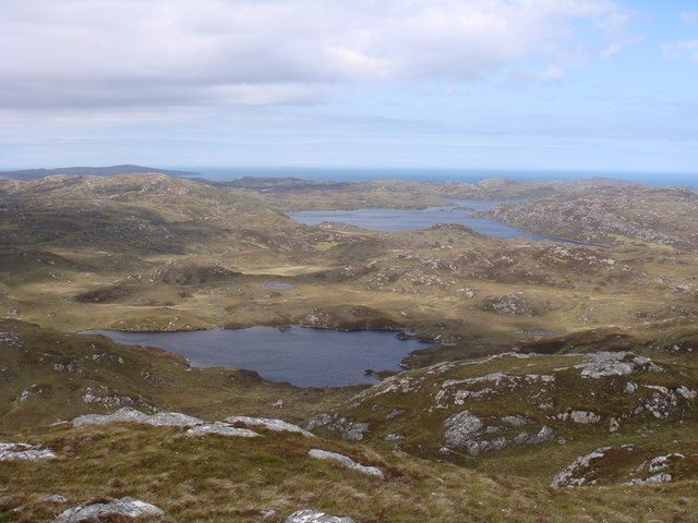 View northwest from Cnoc an Dubharlainn west top