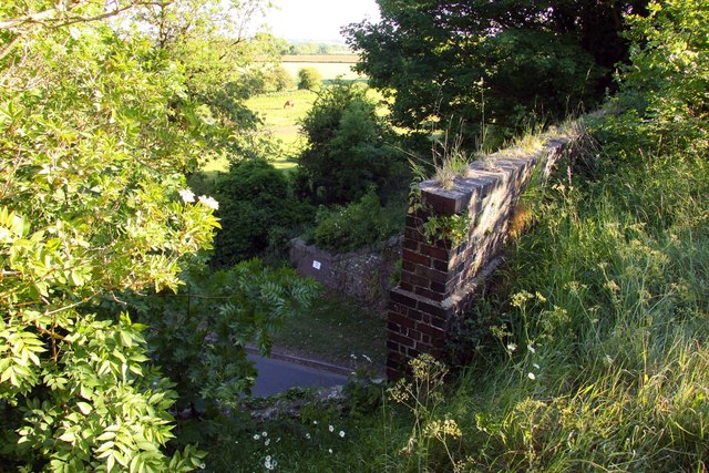 The parapet on the former railway bridge