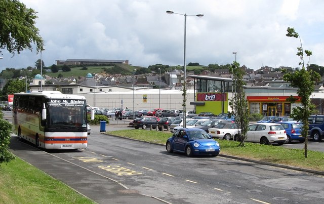 Car and bus park behind Market Street, Downpatrick