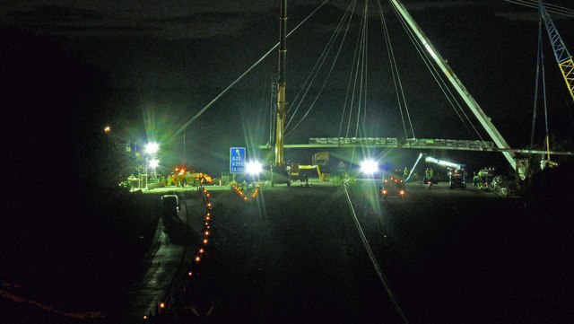 Ashford - footbridge over M20 under construction