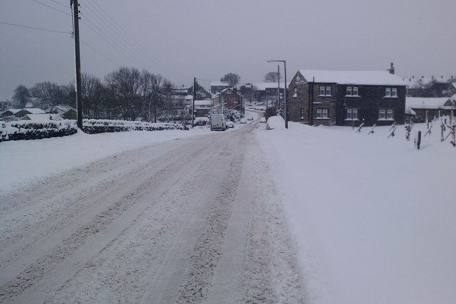 Snow filled road in Lower Cumberworth © Christopher Walker :: Geograph ...