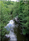 SK0247 : River Churnet at Froghall, Staffordshire by Roger  D Kidd