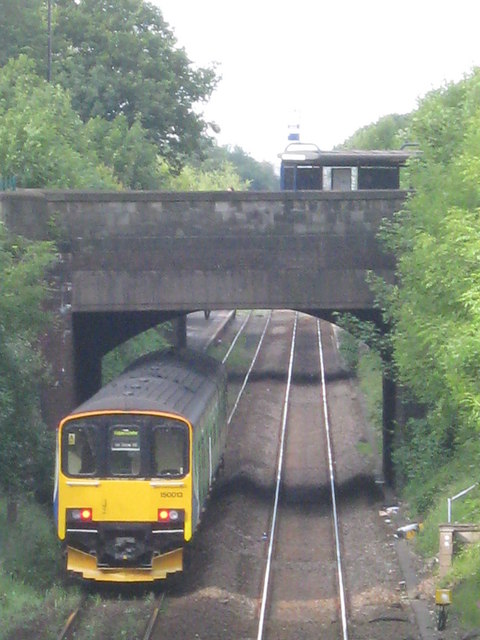 Class 150 approaches Hall Green Station