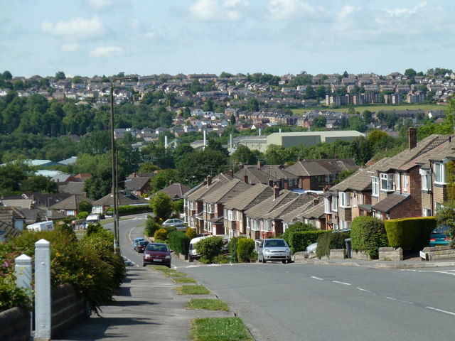 Stonelow Road and view of Dronfield