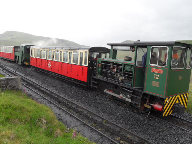 Trains at Hebron Station on Snowdon Mountain Railway