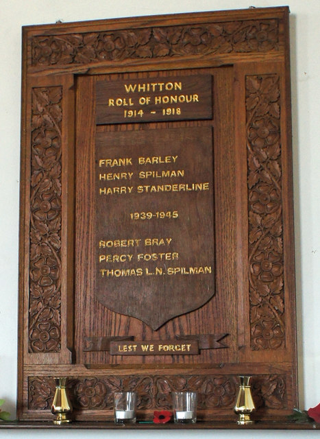 Roll of Honour in Whitton Church