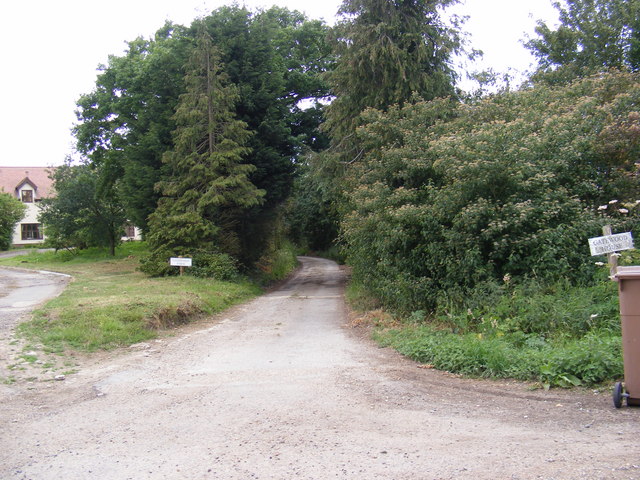 Bridleway to Rectory Road & entrance to Gatewood House