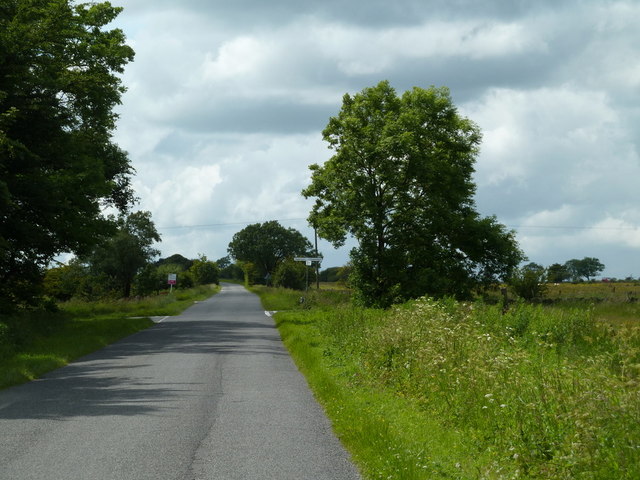 Alicehead Road approaching lane junction with Cullumbell Lane
