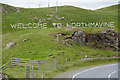 HU3368 : Welcome to Northmavine sign at Mavis Grind by Mike Pennington