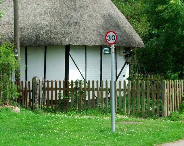 Public Footpath sign and speed restriction