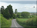 Road drops down towards Somerton