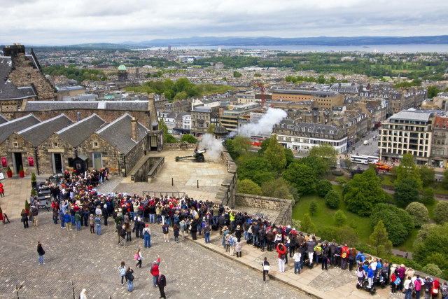 Firing the One o'clock Gun, Edinburgh Castle