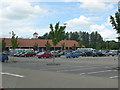 Supermarket carpark on the edge of Trowbridge