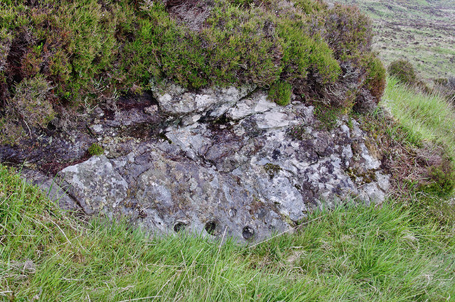 Rock with unusually deep cup marks