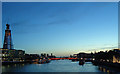 TQ3380 : View from Tower Bridge, sunset on the longest day by Roger Jones