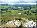 The view westwards down Mynydd Bodran towards Llanfair Talhaiarn