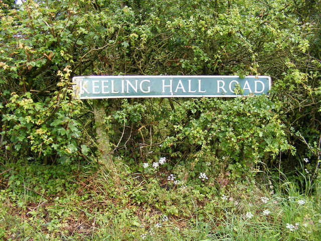 Keeling Hall Road sign