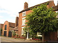 Georgian house, with roses around the door, on Barrow Street